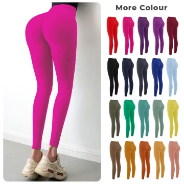 Aangepast logo High-Taist Scrunch Yoga-broek voor kontlift en fitness