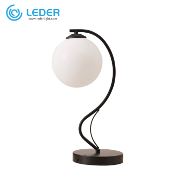 Lampe de table ronde blanche en verre LEDER