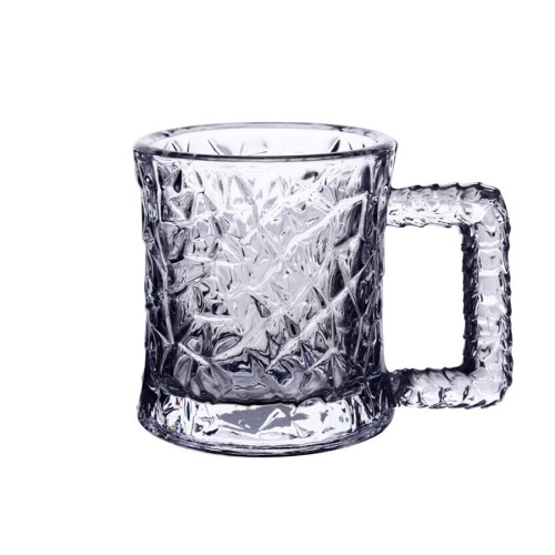 Mug en verre effet marteau pour café