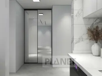 Space saving modern design sliding doors wardrobe