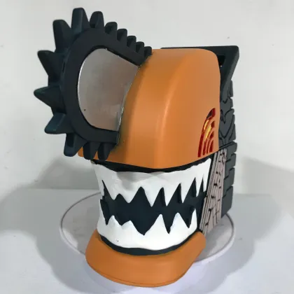 Chainsaw Man Latex Mask: Anime Cosplay Props for Halloween, Christmas, and More