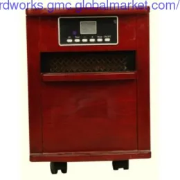 Wooden Cabinet Heater with Blue LCD Display