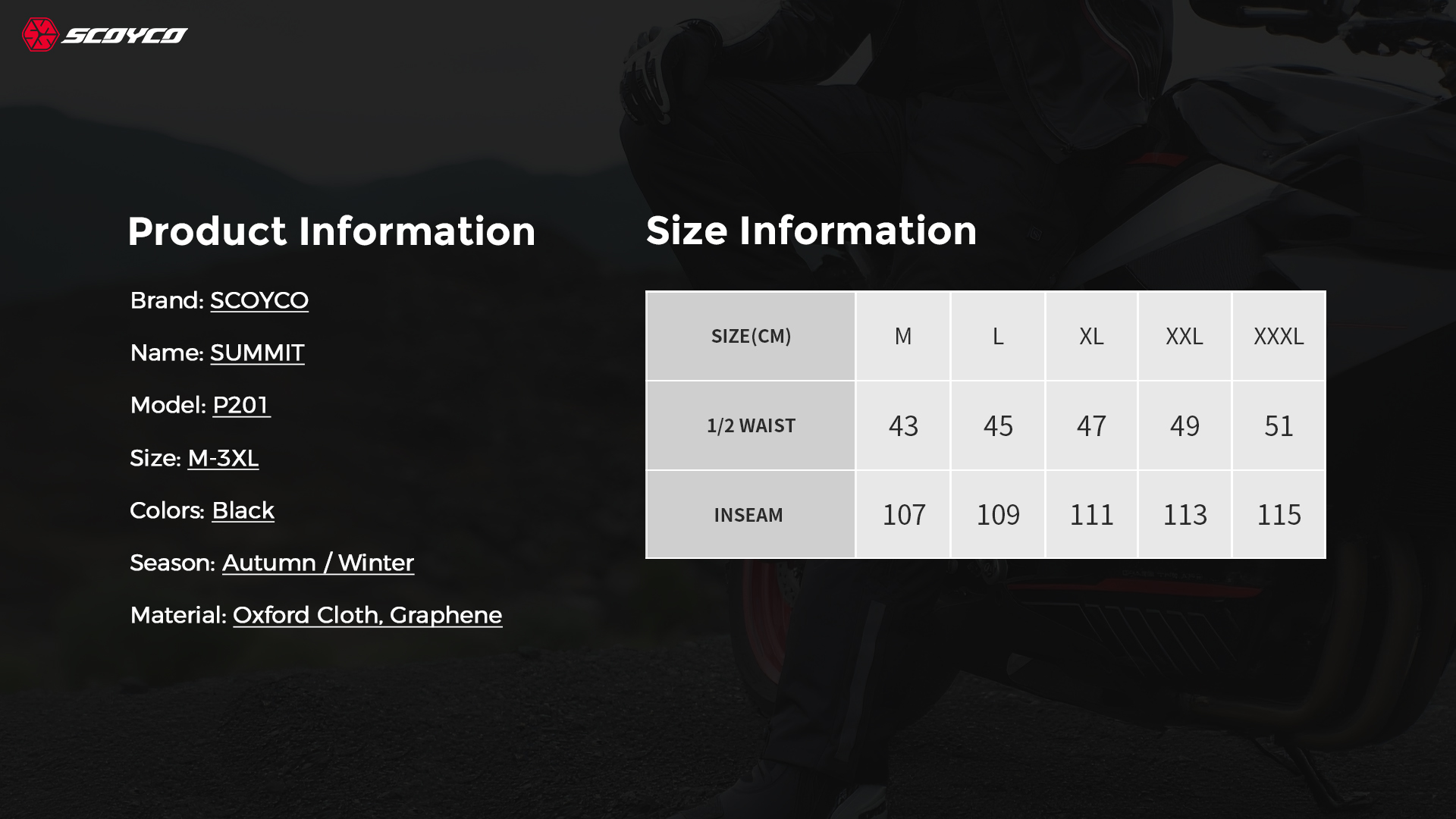Quick release motorcycle pants