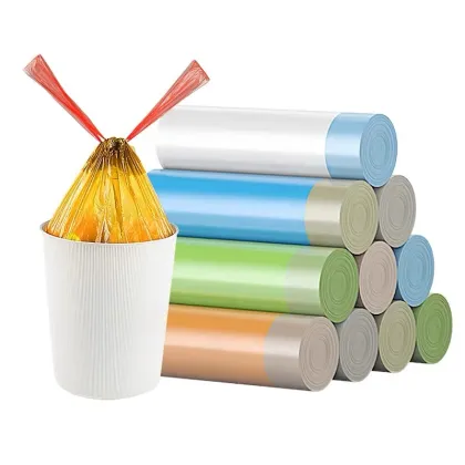 Recycled High Strength PE Plastic Garbage Bags: Tall Kitchen Drawstring Basics