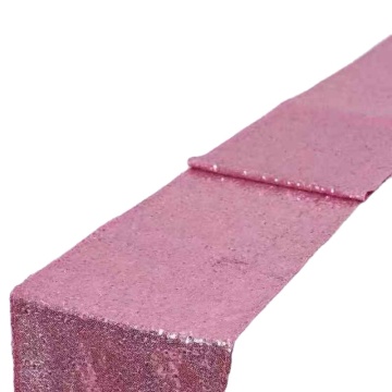 Runner da tavolo da paillettes rosa scintillante per decorazioni per feste di nozze