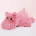 Pink gray baby hippo plush toy