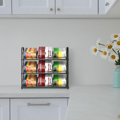 Single Pack Black Kitchen Canned Food Storage Organizer