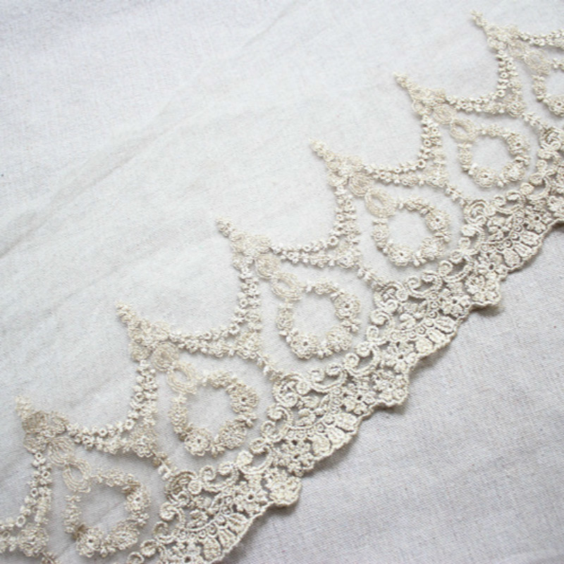 Golden Mesh Embroidery Lace