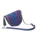 Geometric noctilucent PU fashion shoulder bag