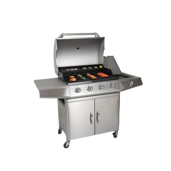 High Quality Commercial 4 Burner BBQ Charcoal Gas Grill Stainless Steel Gas Grill for Party