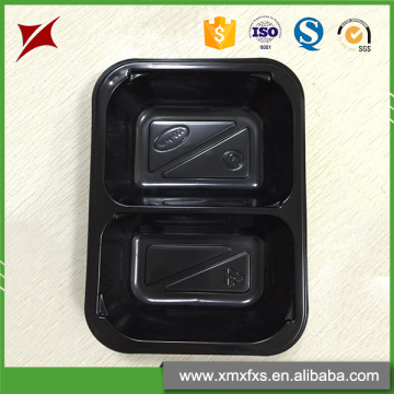 China supplier Black CPET material plastic divided food tray food container