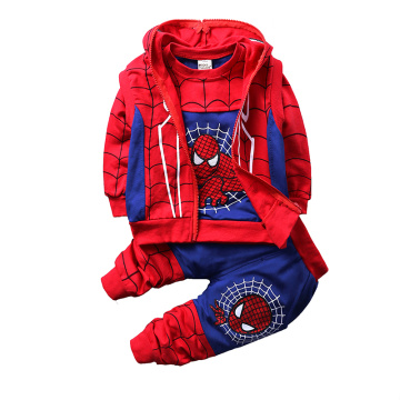 Spiderman Baby Boys Clothing Sets Cotton Sport Suit Children Cool Spider Man Cosplay Costume 3pcs Kids Tracksuit Clothes JT-378