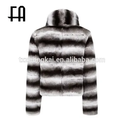 Factory direct wholesale fashion rex printed jacket/rex rabbit fur jacket