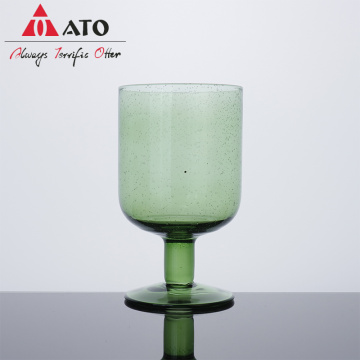 Green Glass Bubble Water Glass Glassino Wine Goblet