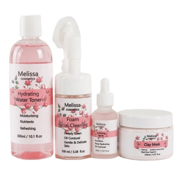 Custom Rose Pink Anti-Aging Skin Care Set with Private Label