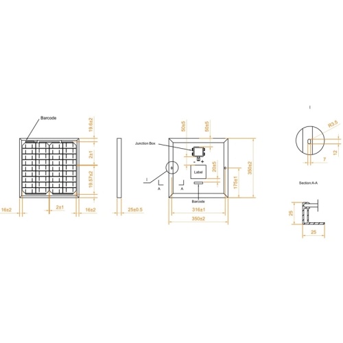 Small Customized 12V 15W Solar Panels for Illumination Devices