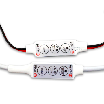 Black 5V 12V LED Dimmer Mini Controller 12A with DC Connector