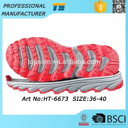 Non-Toxic Shoe Sole Factory Men Running Eva Rubber Replacement Soles In Shoes One Sole