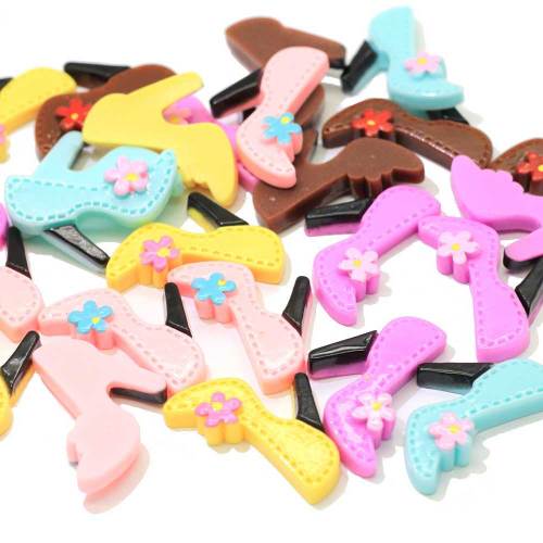 Lovely High-heeled Shoes Shaped Flat Back Resin Cabochon For Handmade craft Decoration Girls Garment Accessories Beads