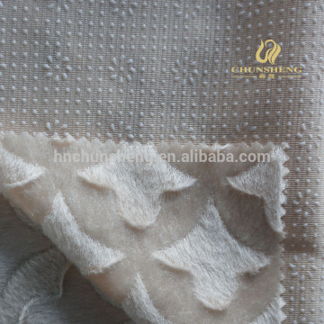 Plastic drop brushed flower leaf velboa100% polyester