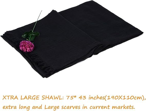 Women Summer Scarfs Large Long Lightweight Linen Beach Gauze Shawl Wrap 75"×43"