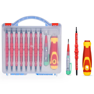 18-Piece Insulated Electrician Tool Set - Chrome Vanadium Steel Screwdrivers