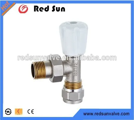 HR5100 brass radiation valve with drain angle chrome