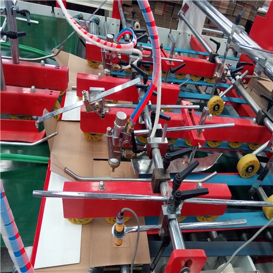 Manual carton box folding gluing lock machine