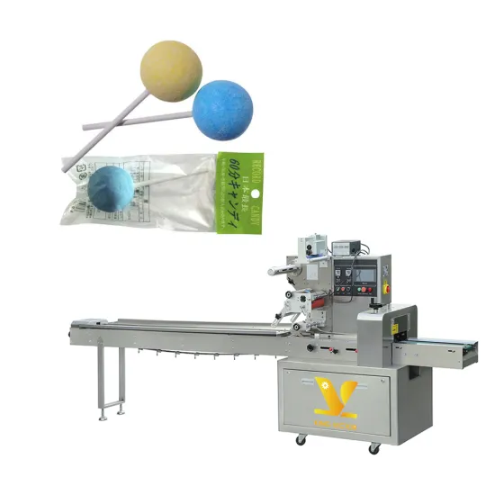 High Speed Flow Pack Packing Machine for Bread, Chocolate, Candy, and Lollipop