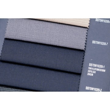 Navy Textured Twill Machine Washable Wool Fabric