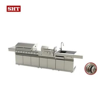 Customized Outdoor Kitchen Cabinet BBQ Gas Grills with Covers