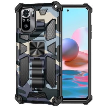 Hybrid Shockproof Phone Case with 360 Metal Ring Holder and Magnetic Car Mount for Xiaomi Redmi NOTE 10 PRO