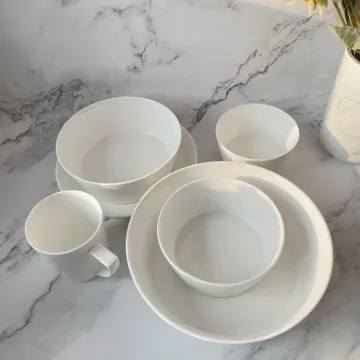 Stackable Round White Dinnerware