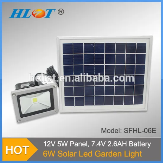 Ultra-bright 6w LED solar flood light with battery remote control timer