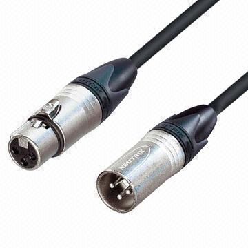 3-pin XLR kablosu, kadın, siyah PVC renk erkek
