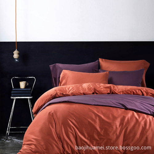 Carrot Red 4 PCS 100% Egyptian Cotton Bedding Sets