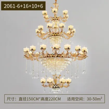 Luxury Jade Crystal Chandelier for Villa Living Room