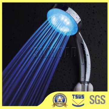 Three colors changing LED bathroom shower head with temperature digital display