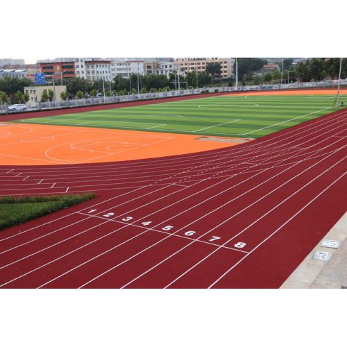 Pista de adhesivo de poliuretano sintético ecológico Tribunales adhesivos Suelos de superficie deportiva Pista de atletismo atlética