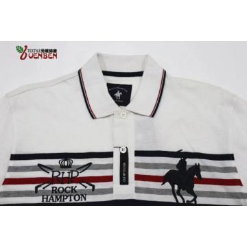 Jérsei feminino YD Stripe com grande polo bordado