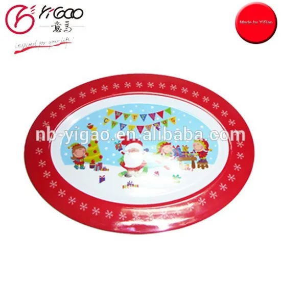 102758 Kids dinner Oval Melamine Christmas Plate