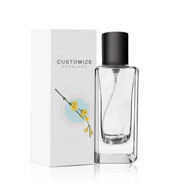 Wholesale High Quality Clear Glass Perfume Bottles 30ml-100ml with Spray and Box Packaging