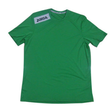 Soccer jersey, interlock 100% polyester 140gsm quick dry, rubber printing on shoulder and back