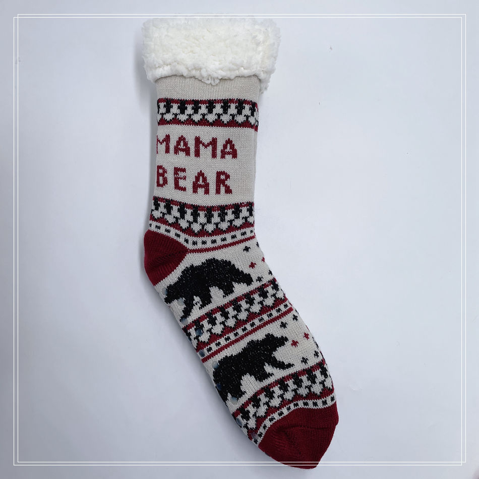 Mama Bear Slipper Socks Mulheres