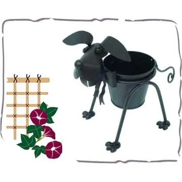 metal animal garden decoration with flower pot