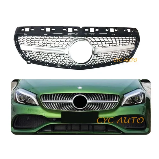 Grille Diamond Style Silver Star Front Replacement Bumper Grill for Mercedes Benz A Class W176 2013-2015
