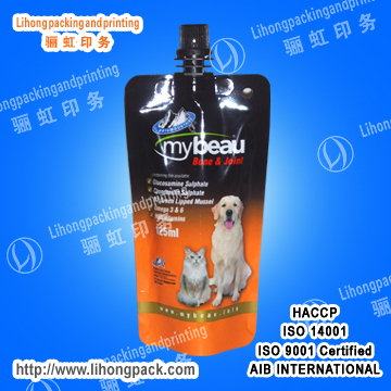 HOT! Easy Pack! Stand Up Pet Food Packaging Pouch