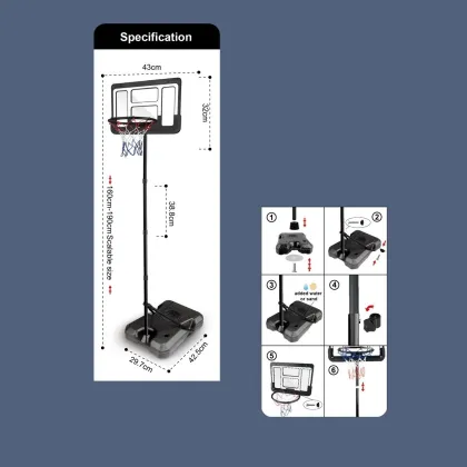 Customizable Portable Basketball Stand: Ideal Outdoor Kids Sports Toy & Indoor Pool Basketball Hoop