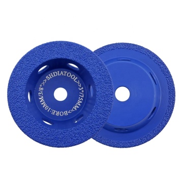Ruota a tazza di diamante brasata a vuoto da 3 pollici/75 mm per granito, marmo, cemento