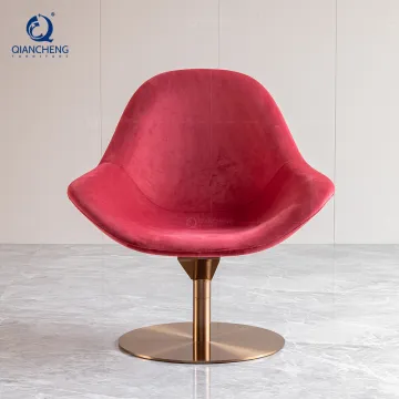 Modern Luxury Velvet Arm Chair with Stainless Steel Gold Legs